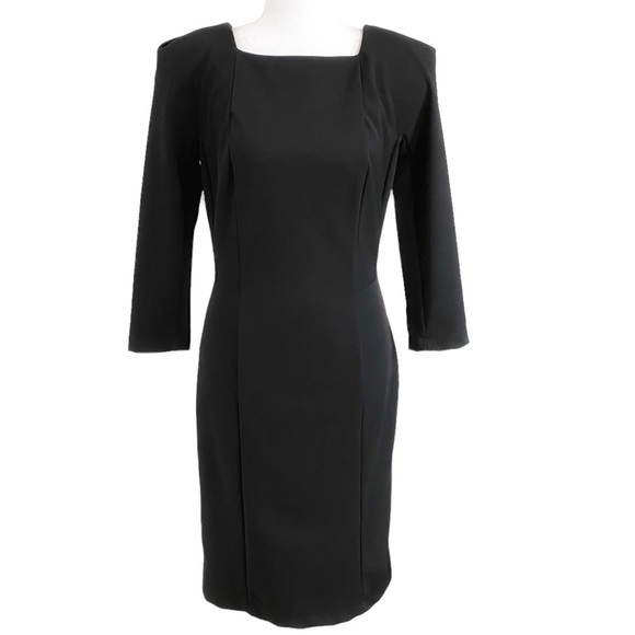 Rinascimento X GENERATION BLACK 3/4 SLEEVE STRETCH SHEATH BODYCON DRESS - L - Picture 1 of 8